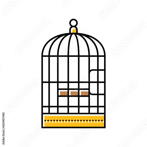 birdcage pet home color icon vector illustration