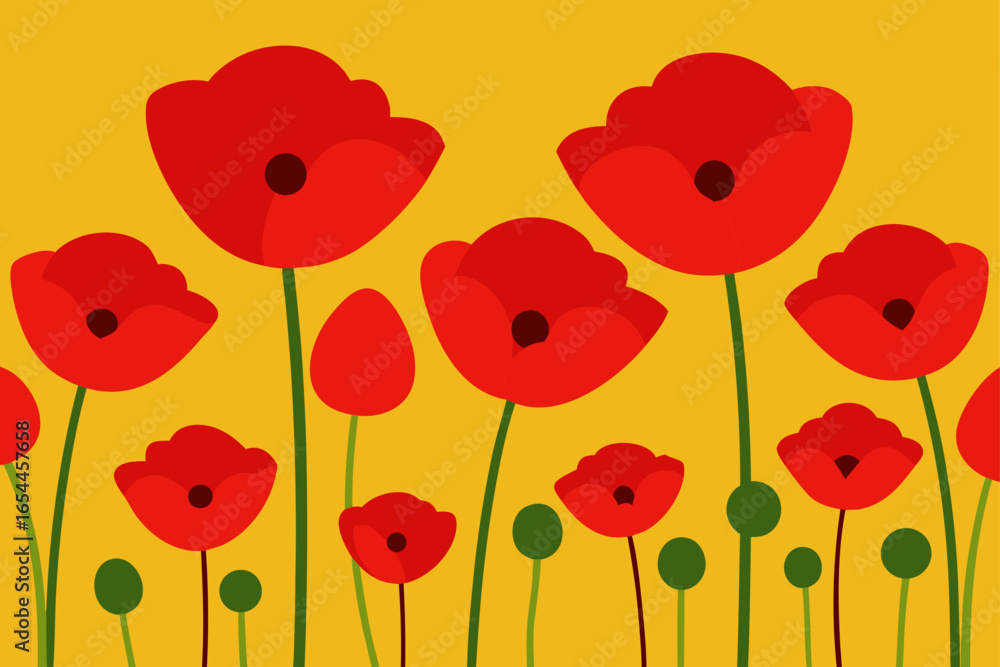 Obraz premium background with poppies