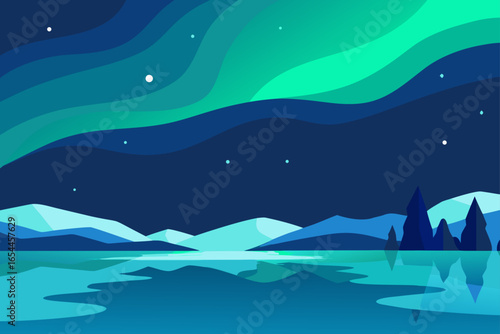 winter landscape with mountains