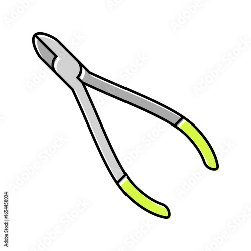 orthodontic pliers orthodontist color icon vector illustration