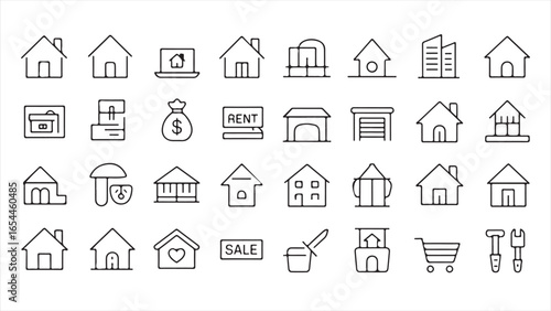 Real Estate and Property Icons house home