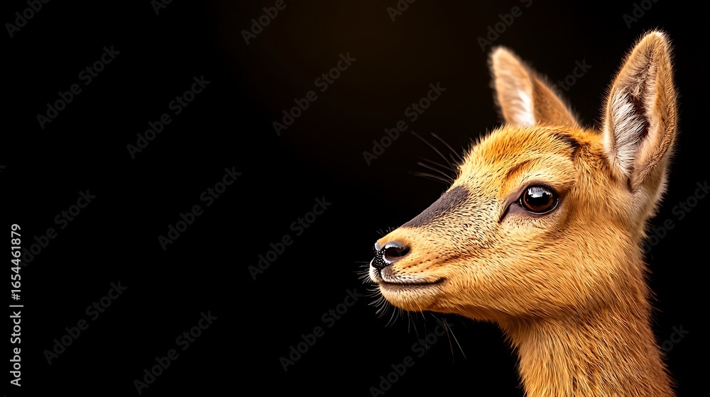 Obraz premium Close up portrait of a young roe deer fawn head