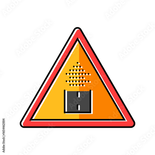 unpaved roads car driving obstacles color icon vector illustration