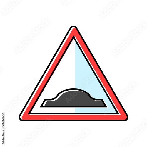 speed bumps car driving obstacles color icon vector illustration