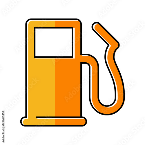 low fuel warning car driving obstacles color icon vector illustration