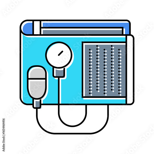 sphygmomanometer cardiology accessories color icon vector illustration