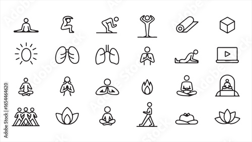 Yoga and Wellness Icons Collection meditation health