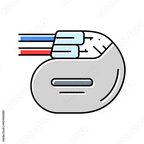 implantable cardioverter defibrillator color icon vector illustration