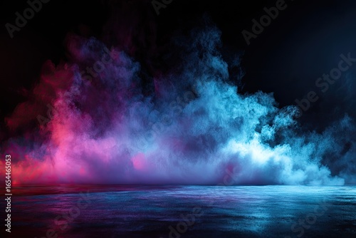 Wallpaper Mural Neon smoke on a dark, reflective surface Torontodigital.ca