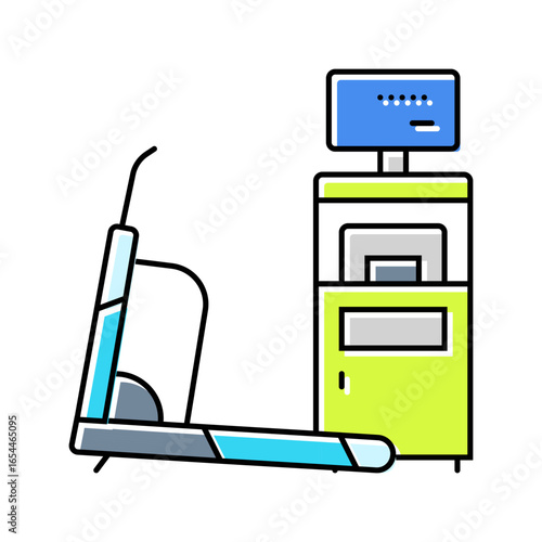 stress test treadmill cardiology color icon vector illustration