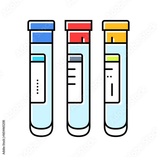 blood test vials cardiology accessories color icon vector illustration