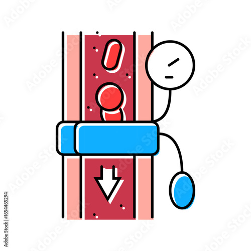hypotension low blood pressure disease color icon vector illustration