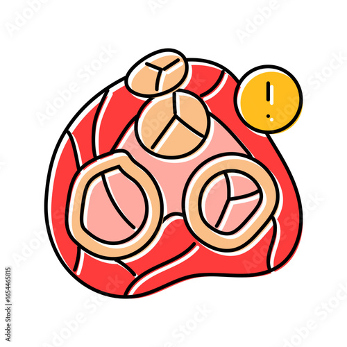 heart valve disease cardiology disease color icon vector illustration