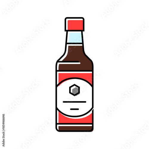 teriyaki sauce condiment color icon vector illustration