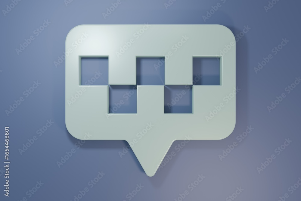 Fototapeta premium Grey Map pointer with taxi icon isolated on purple-blue background. Location symbol. Minimalism concept. 3D render illustration