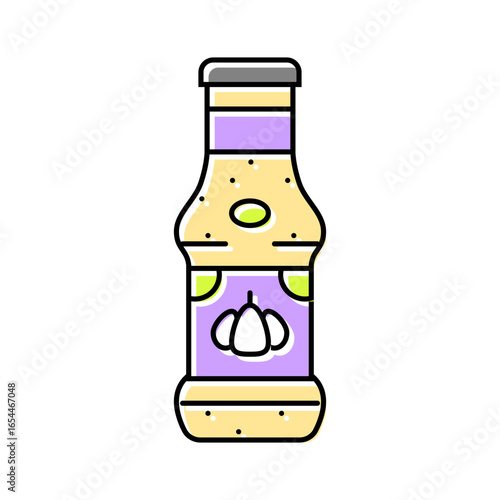 garlic sauce condiment color icon vector illustration