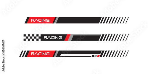 stripes racing  in white  background
