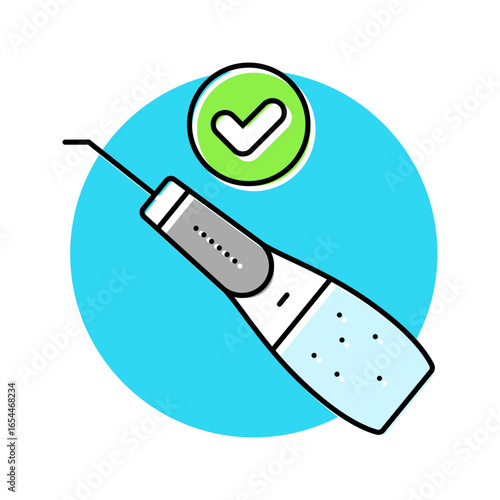 using water flosser oral care color icon vector illustration