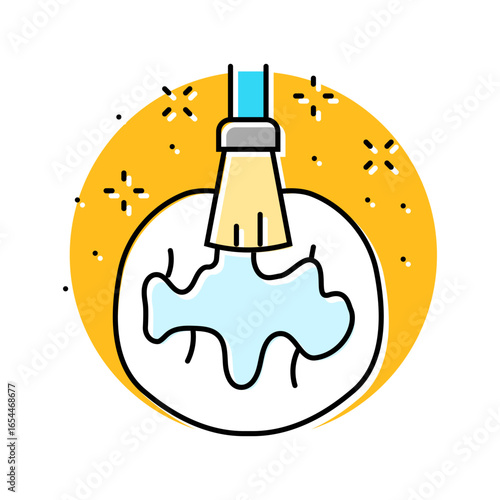 using dental sealants oral care color icon vector illustration
