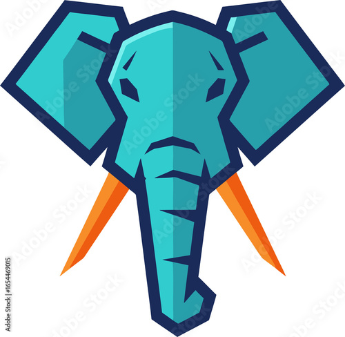 Geometric Elephant Vector Icon Illustration