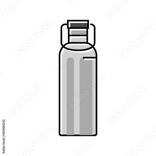 water bottle titanium color icon vector illustration