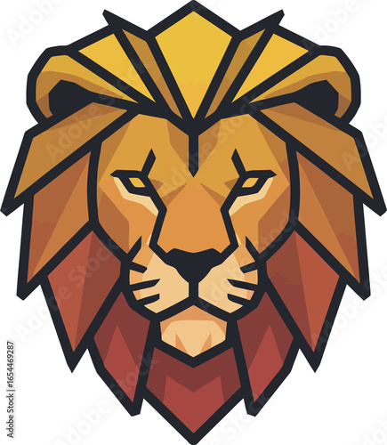 Polygonal Lion Head Logo Design