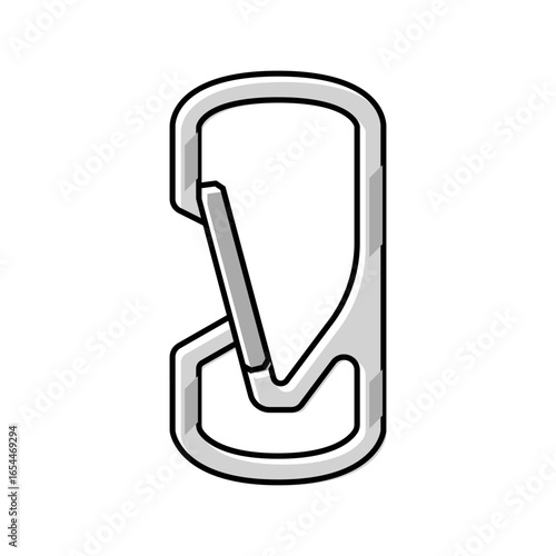 carabiners titanium ultralight color icon vector illustration
