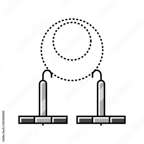 gear hooks titanium ultralight color icon vector illustration