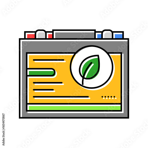 battery eco conscious color icon vector illustration