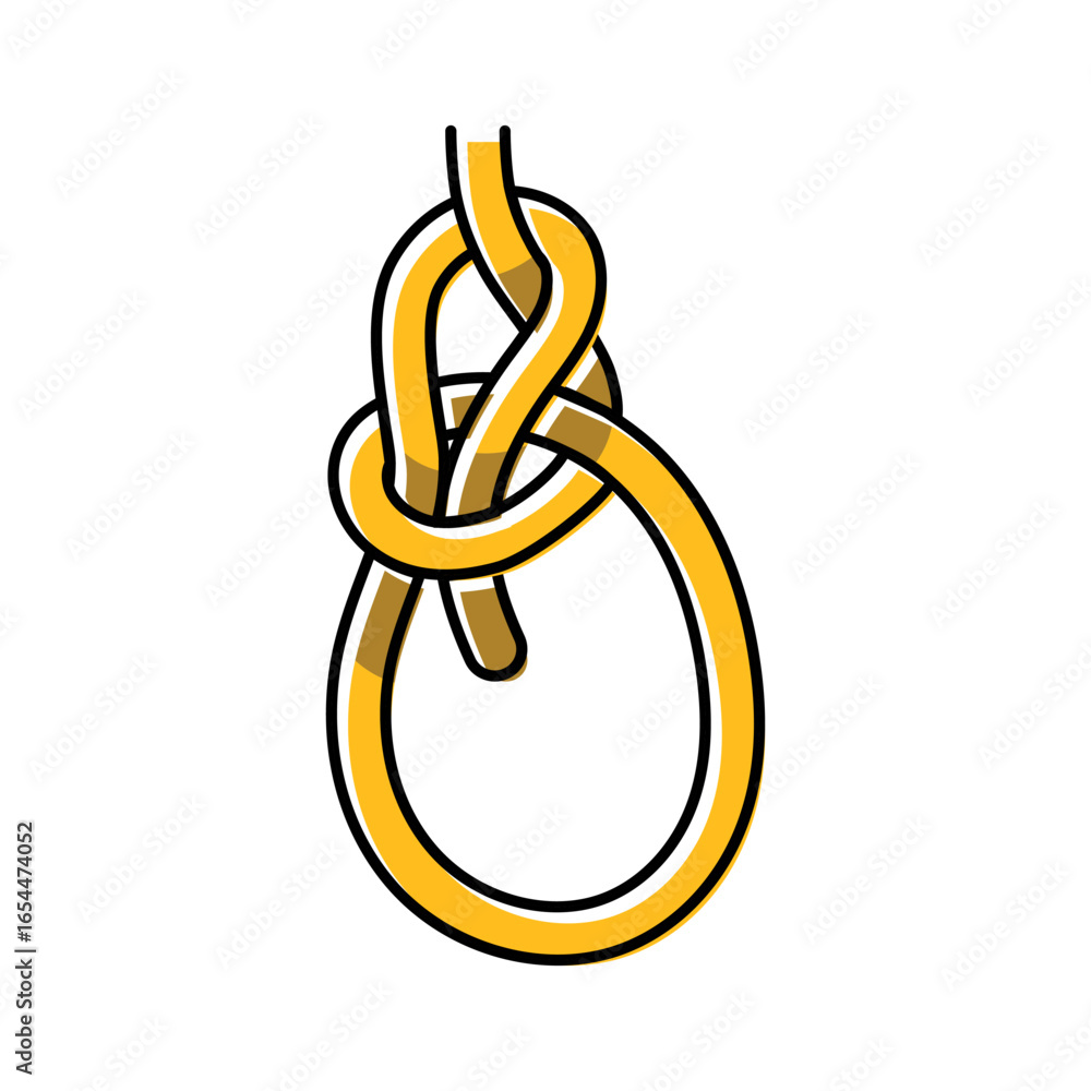 Fototapeta premium bowline nautical knot color icon vector illustration