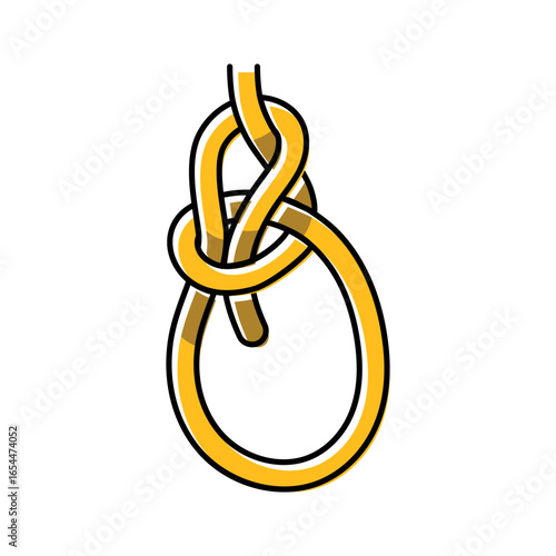 bowline nautical knot color icon vector illustration