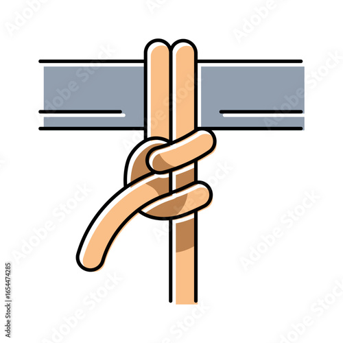 round turn and two half hitches color icon vector illustration