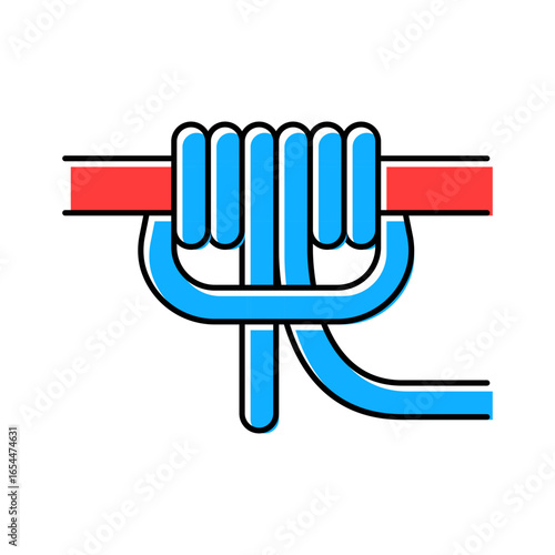 prusik knot nautical color icon vector illustration