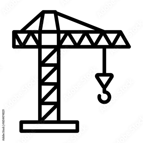 Crane Icon Vector Illustration Line Version
