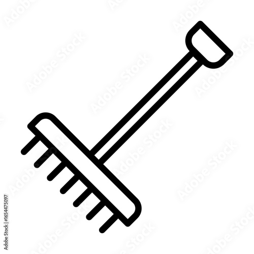 Rake Icon Vector Illustration Line Version