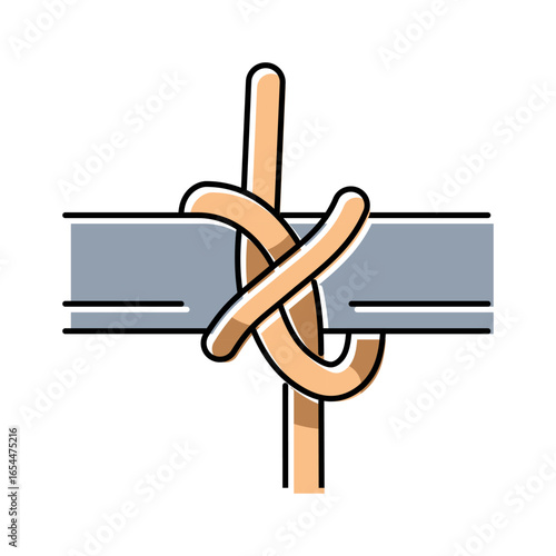 constrictor nautical knot color icon vector illustration