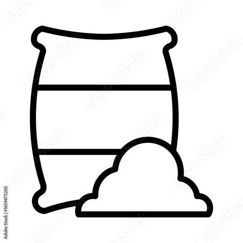 Cement Icon Vector Illustration Line Version