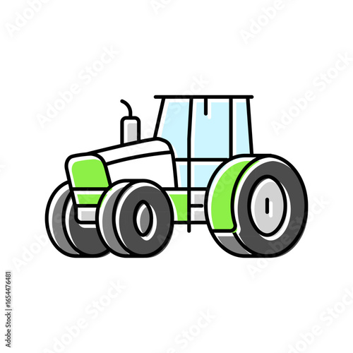 farming tractor color icon vector illustration