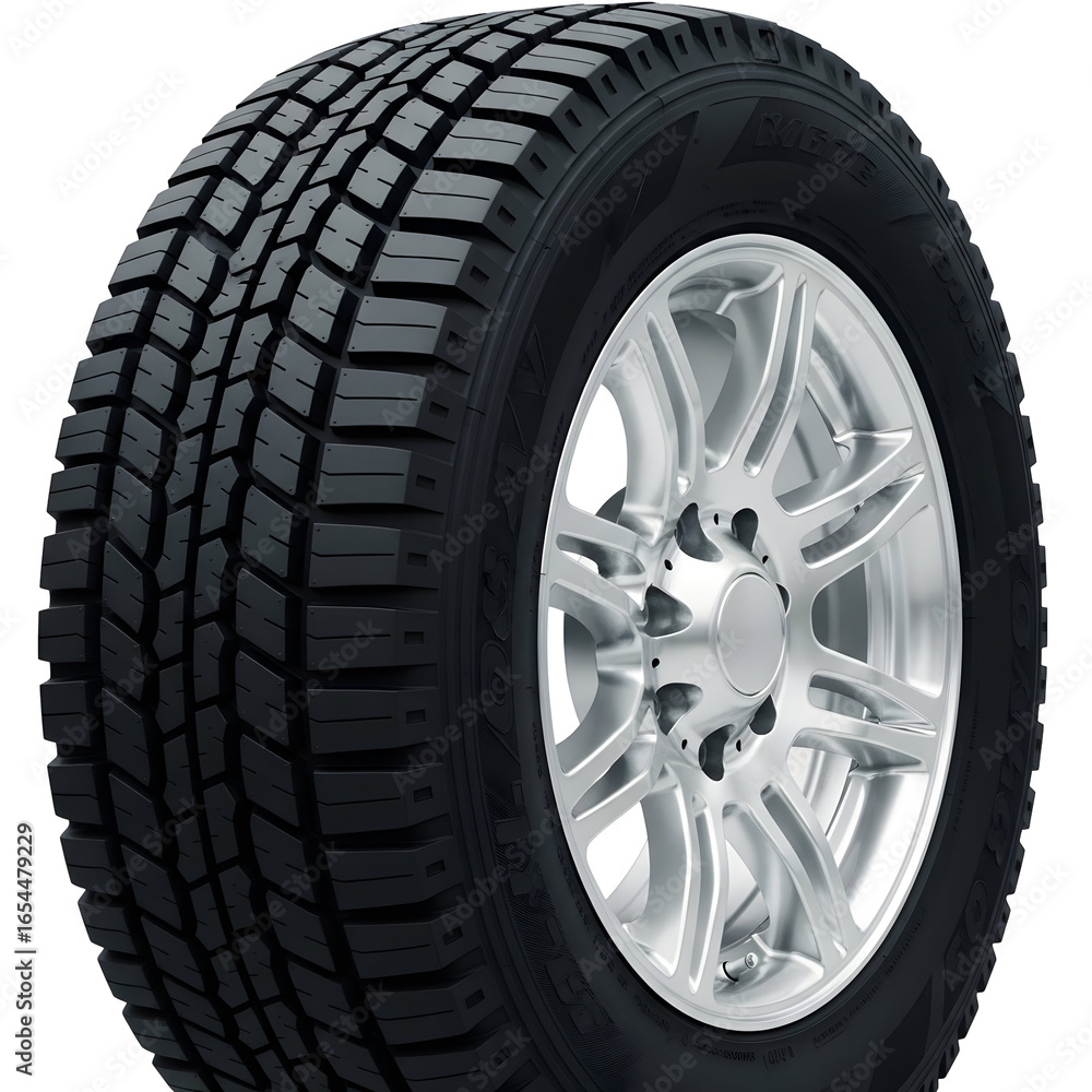 Obraz premium High-Performance All-Season Tire with Aggressive Tread Pattern for Optimal Grip and Traction