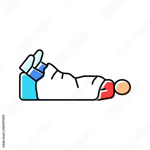 keeping the victim warm first aid color icon vector illustration