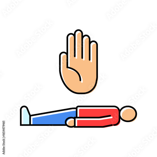 do not move the victim first aid color icon vector illustration