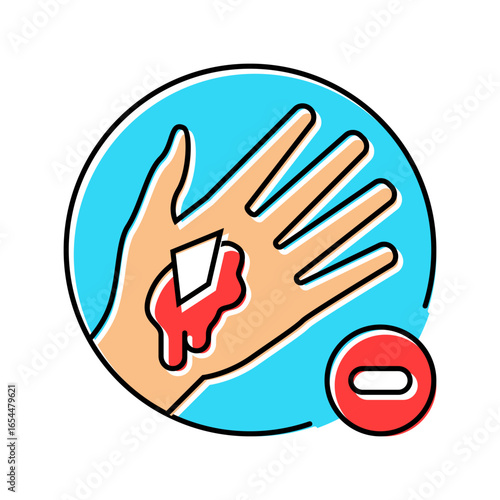 avoid removing embedded objects from wound color icon vector illustration