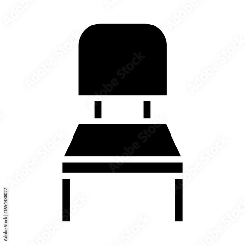 Chair Icon Vector Illustration Glyph Version