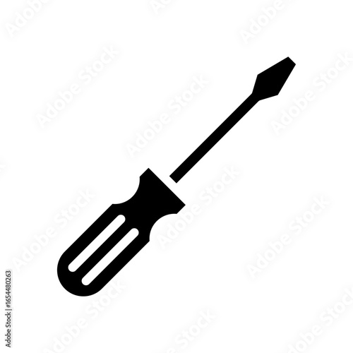 Screwdriver Icon Vector Illustration Glyph Version