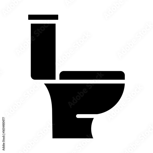 Toilet Icon Vector Illustration Glyph Version