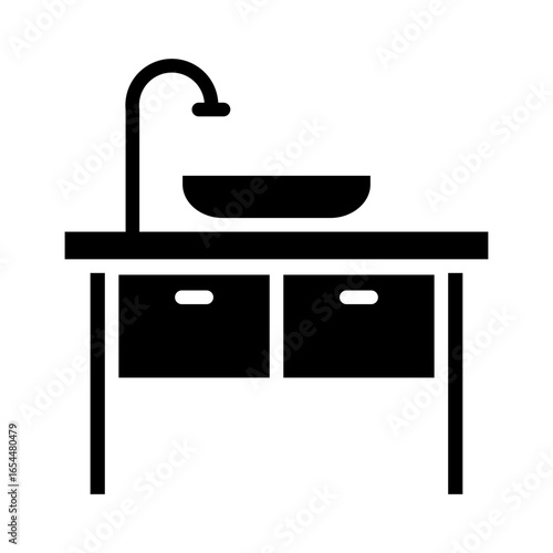 Sink Icon Vector Illustration Glyph Version