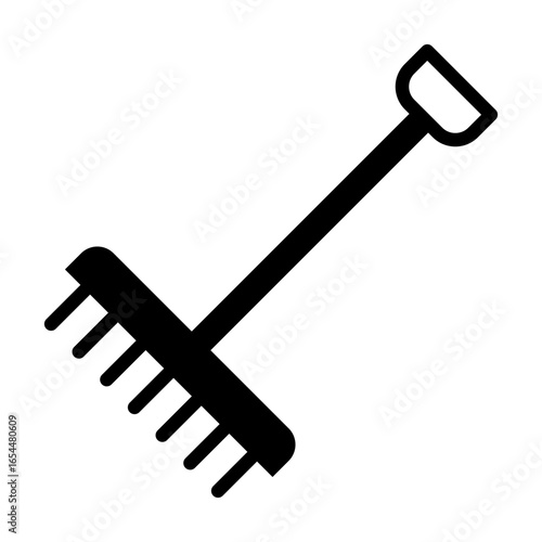 Rake Icon Vector Illustration Glyph Version