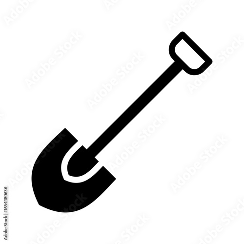 Shovel Icon Vector Illustration Glyph Version