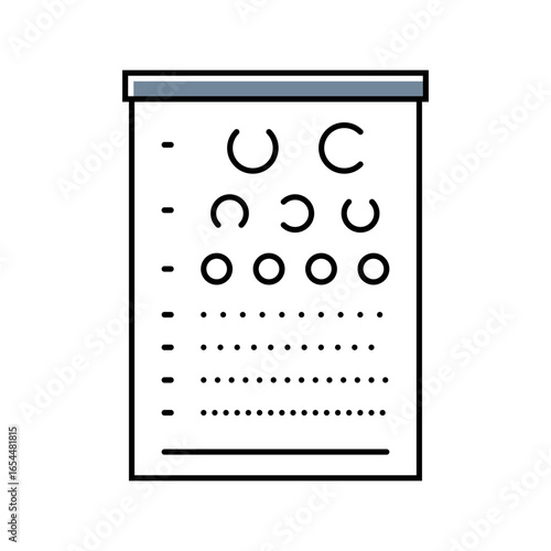 exam chart optometry vision eye color icon vector illustration