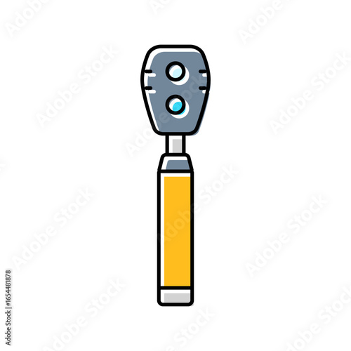 ophthalmoscope optometry vision eye color icon vector illustration